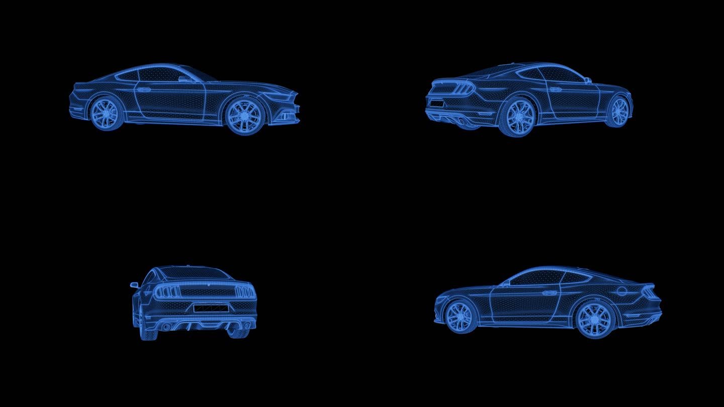 三维全息汽车带通道无限循环动画视频素材1