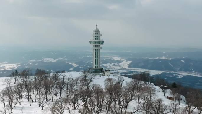 4K冬天冰天雪地吉林通化下雪寒冷