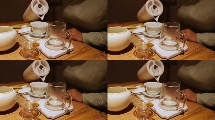 茶艺师泡茶升格慢镜头