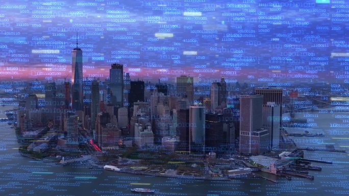 纽约航拍大数据。在未来的城市里，每一栋建筑、每一台家电、每一台设备、每一个人都相互连接，形成一个计算