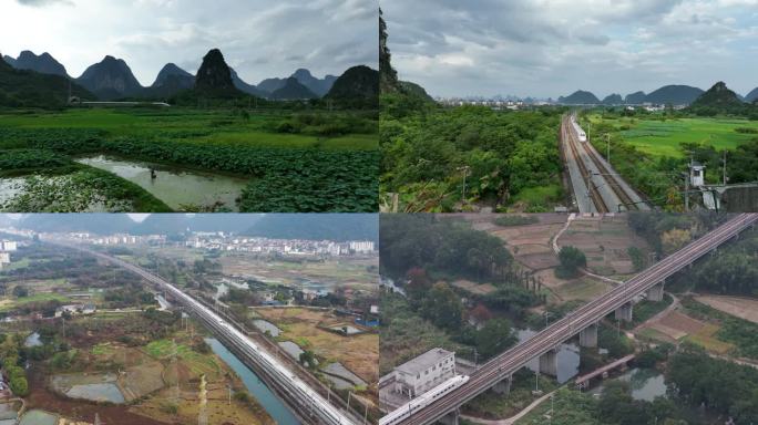桂林高铁动车和谐号复兴号4K视频素材