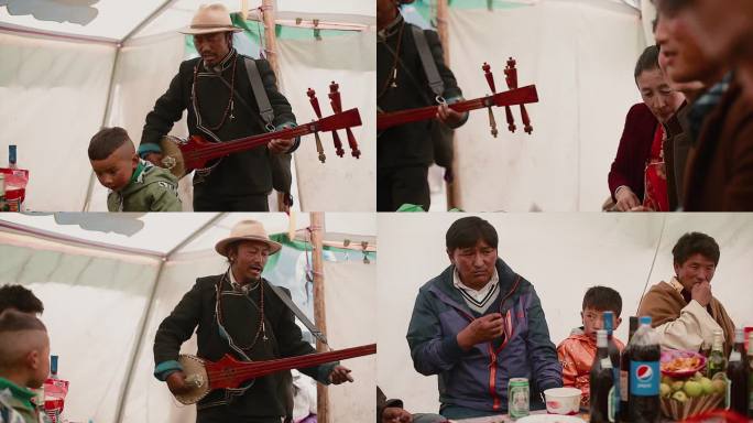 西藏卖艺人 赛马节 吟唱 卖唱 林芝