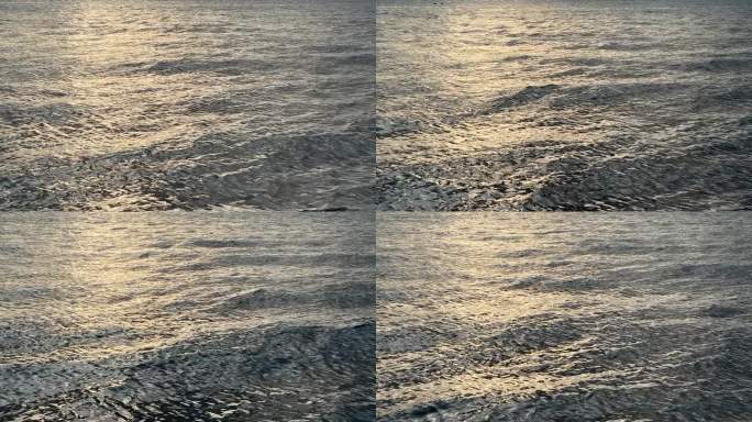 海浪海面水面水波纹夕阳波光粼粼