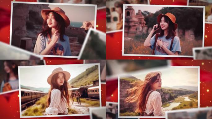 红色粒子图文相册