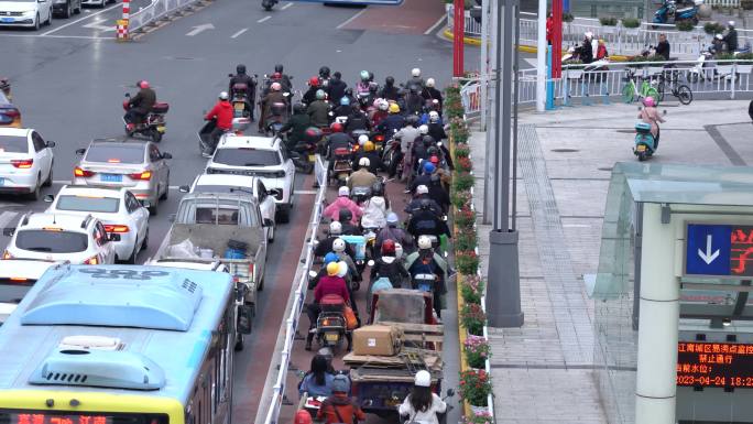 4K城市晚高峰交通视频