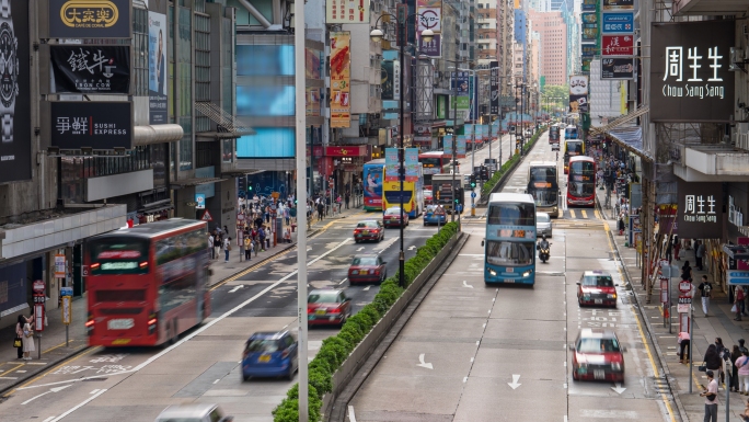 香港旺角车流延时