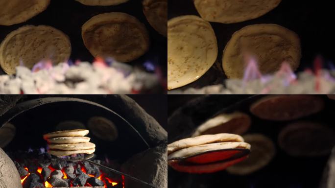 烧饼  缸贴 手工烧饼 山东面食 非遗