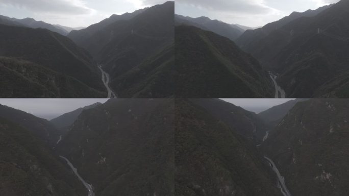 航拍秋天秦岭山顶云海风景