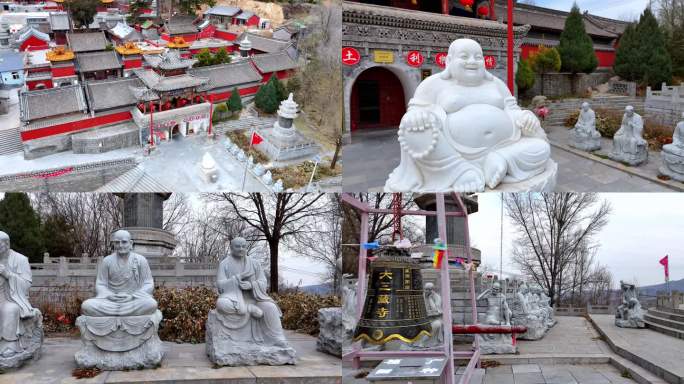 航拍太原阳曲县三藏寺宝塔希区柯克