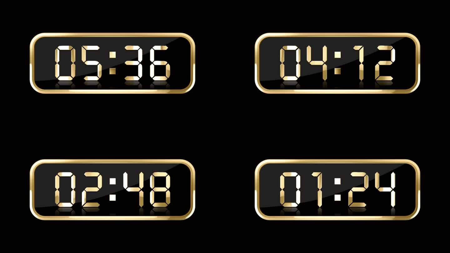 金色液晶数字计时器通道视频7分钟