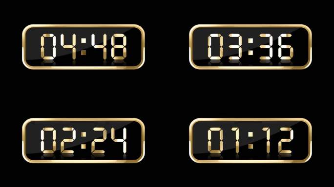 金色液晶数字计时器通道视频6分钟