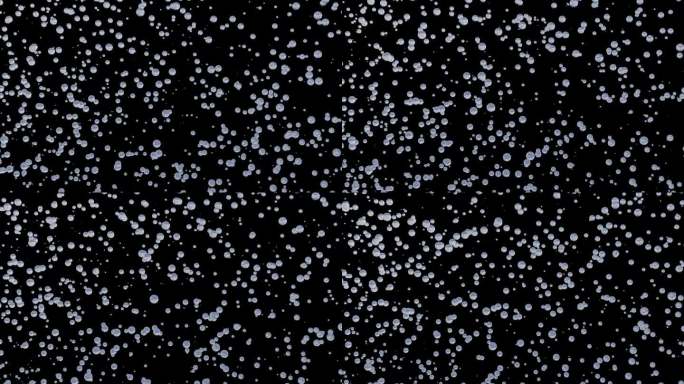 微气泡或纳米气泡散布在黑色背景中