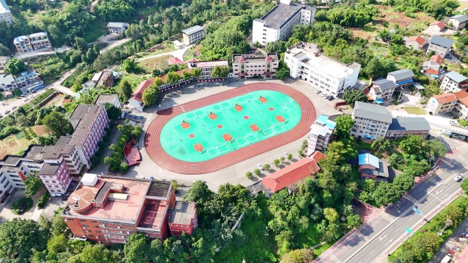 航拍重庆市铜梁中学校区