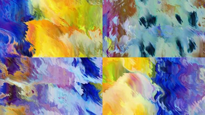 炫彩色块抽象波浪流动光影绘画艺术背景1