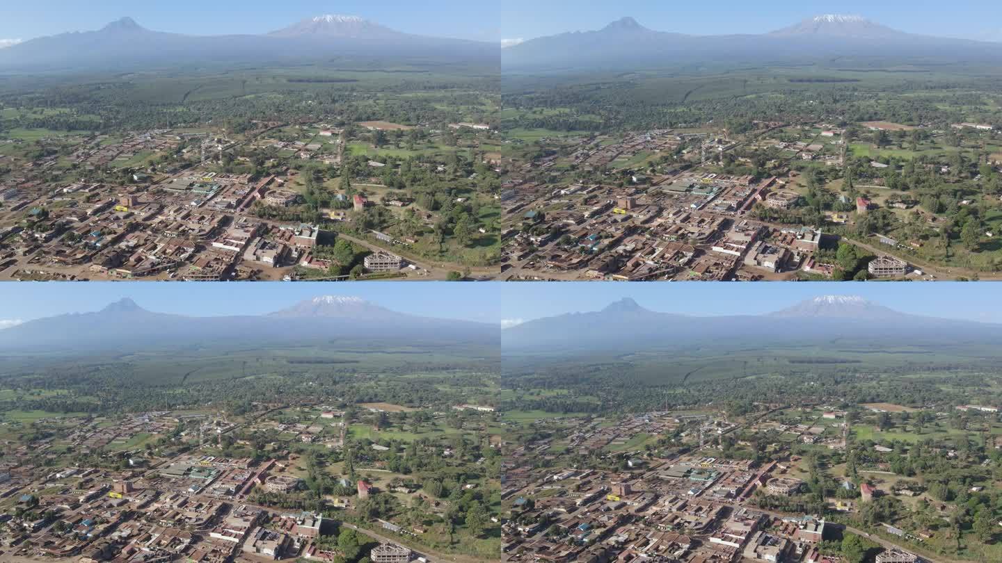肯尼亚乞力马扎罗山脚下风景优美的洛伊托基托克村鸟瞰图