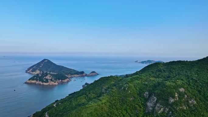 大海航拍 福建霞浦 嵛山岛天湖 岛屿森林