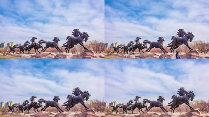包头马塑像延时摄影
