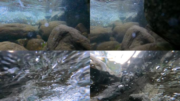 水下慢动作 水下镜头 溪流水下镜头