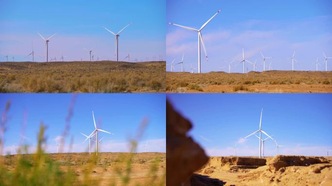 戈壁风力发电沙漠风力发电