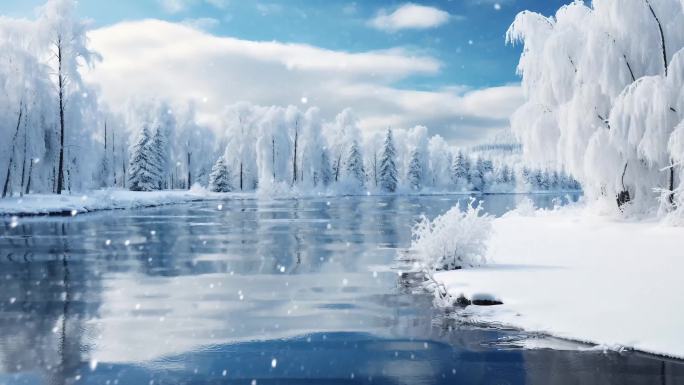 冬日湖泊