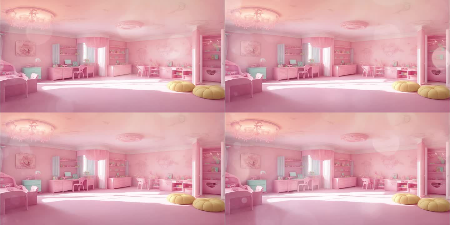 4K宽屏粉色温馨室内房间背景