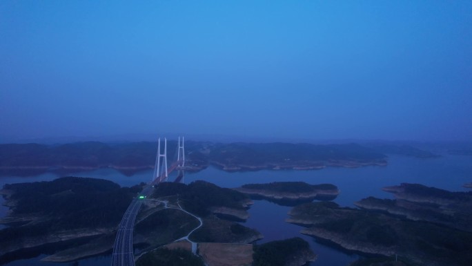 4K湖北丹江口水库大景航拍视频