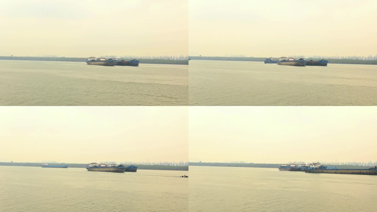 延时，湘江运输船，船来船往