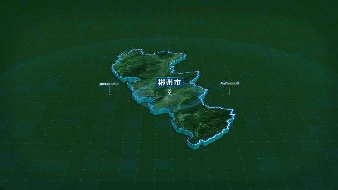 大气湖南省郴州市面积人口信息区位地图展示