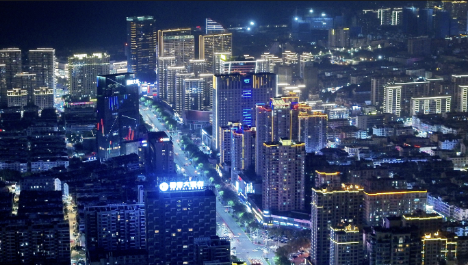 浙江省台州市夜景航拍