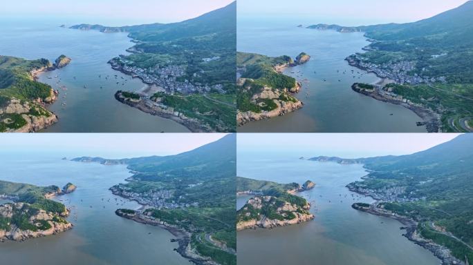 大海航拍 福建霞浦 嵛山岛天湖 岛屿森林