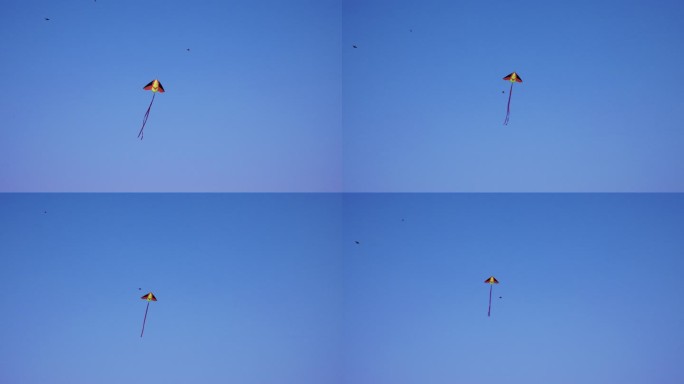 风筝慢慢被放上天空的过程