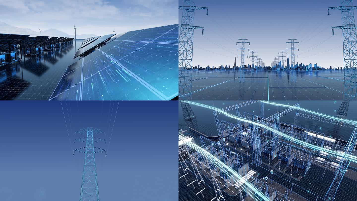 全息科技清洁能源风力发电电力传输科技电网