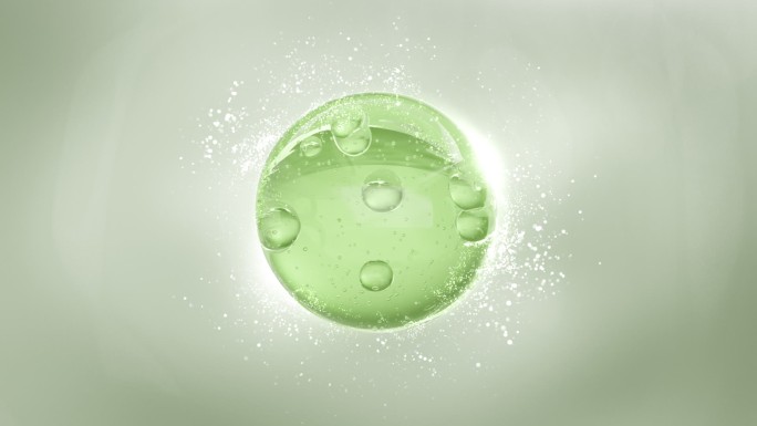清新绿色化妆品粒子精华细胞 草本植物天然
