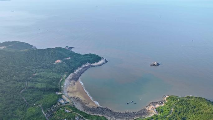 大海航拍 福建霞浦 嵛山岛天湖 岛屿森林