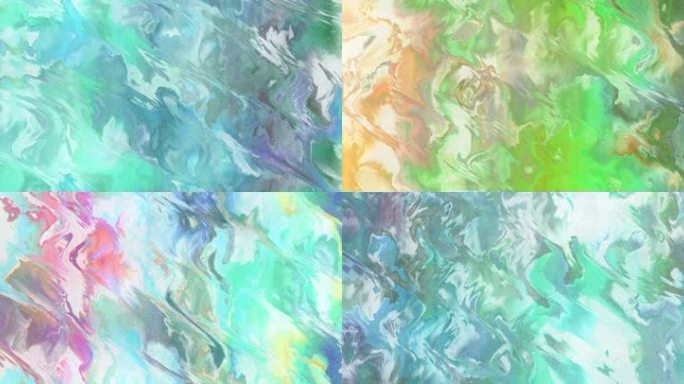 炫彩色块抽象波浪流动光影绘画艺术背景17