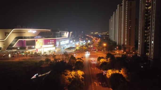 江苏省张家港金茂览秀城购物中心夜景航拍