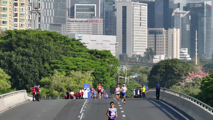 深圳南山2023马拉松航拍终点