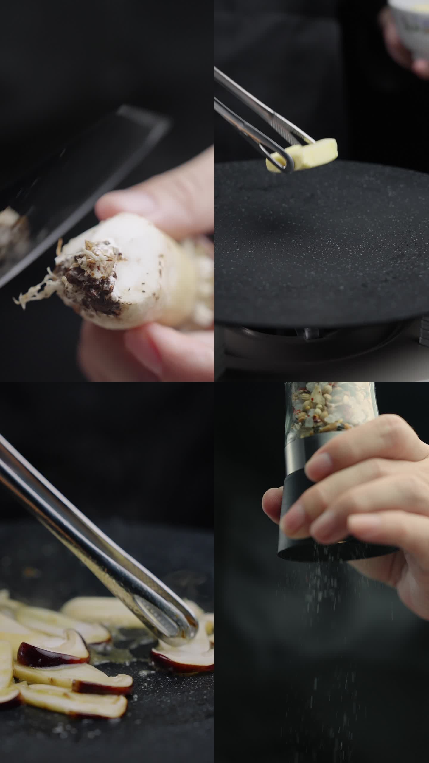 竖版超清黄油干煎赤松茸大球盖菇制作
