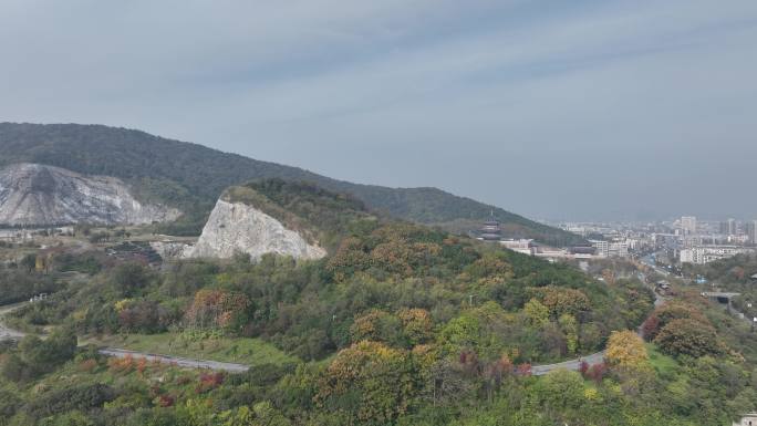 航拍襄阳大岘山生态旅游风景区摩崖石刻风光