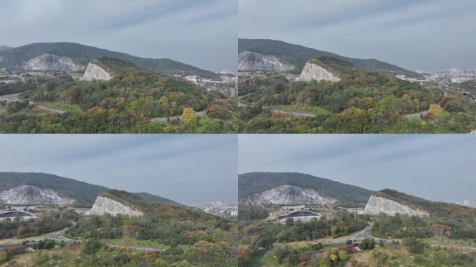 航拍襄阳大岘山生态旅游风景区摩崖石刻风光