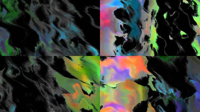 炫彩色块抽象波浪流动光影绘画艺术背景16