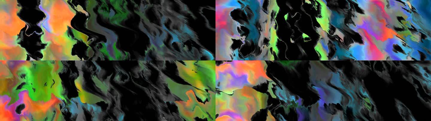 炫彩色块抽象波浪流动光影绘画艺术背景16