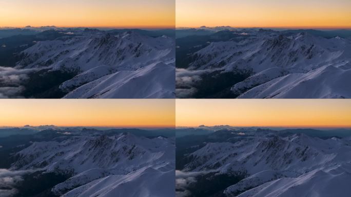 航拍壮阔的雪山