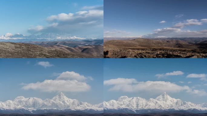 唯美震撼川西雪山云彩延时合集