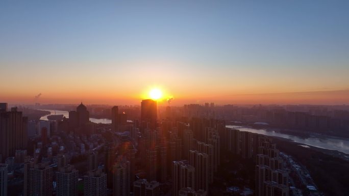 4K航拍沈阳日出合集