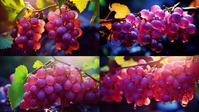 葡萄园葡萄藤酒收获食物农业成熟红提秋天