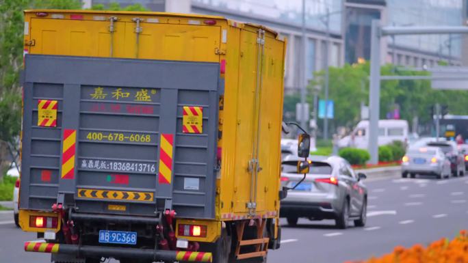 城市马路街道街头街景上班下班高峰期汽车车