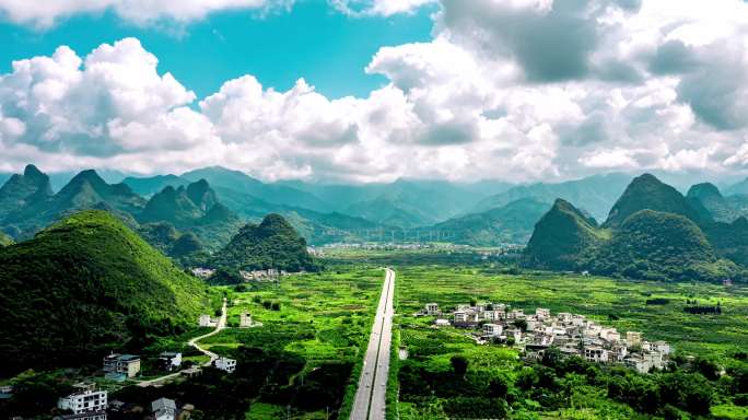 广西桂林阳朔旅游景区自然延时