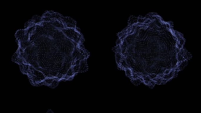 抽象科技感粒子球波动旋转 循环 透明通道