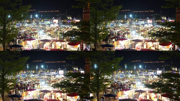 云南西双版纳告庄星光夜市夜景相机拍